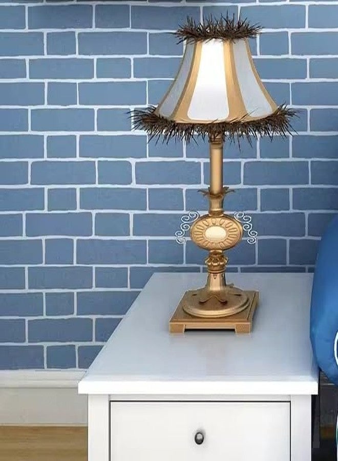 Nimbose® Big Size Beautiful Sky-Blue Bricks Self Adhesive Wallpaper for Kitchen Bed Room Living Room Furnitures Peel-Stick Vinyl Wallaper (45x1000 cm) - Image 4